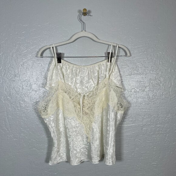 Victoria's Secret Other - Vintage Victorias Secret Women M White Lingerie Set Gold Label Lace High Leg